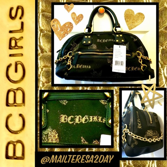 💖NWT: BCBGIRLS COUTURE BARREL BAG w/Purple Sateen - Picture 1 of 7